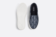 Load image into Gallery viewer, B101 Slip-On Sneaker • Navy Blue CD Diamond Canvas and Smooth Calfskin
