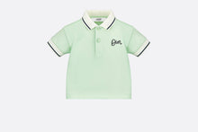 Load image into Gallery viewer, Baby Polo Shirt • Mint Green Cotton Fleece
