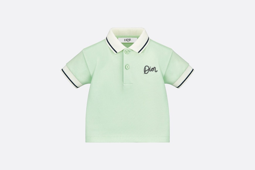 Baby Polo Shirt • Mint Green Cotton Fleece