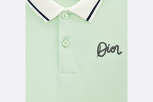Baby Polo Shirt • Mint Green Cotton Fleece
