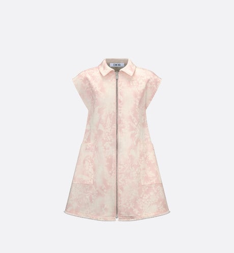 Kid's Straight-Cut Dress • Pink Cotton Gabardine with Faded Ivory Lily of the Valley Print