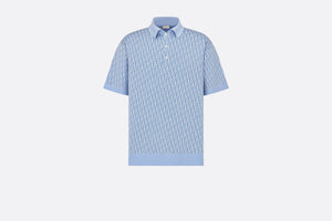 Dior Oblique Polo Shirt • Blue Cotton Jacquard