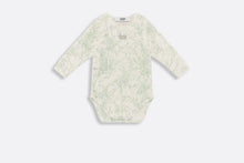 Load image into Gallery viewer, Gift Set with Three Long-Sleeved Onesies • Ivory Cotton Interlock with Green and Gray Lily of the Valley Print
