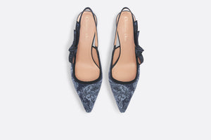 J'Adior Slingback Pump • Blue Multicolor Embroidered Denim with Toile de Jouy Sauvage Motif