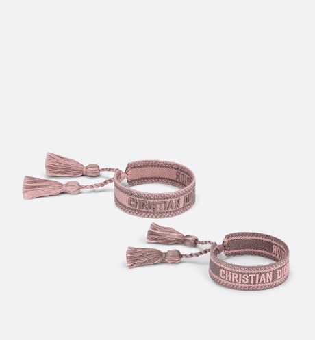 J'Adior Bracelet Set • Pink and Gray Cotton