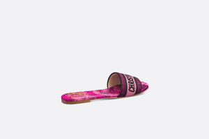 Dway Slide • Rani Pink Multicolor Embroidered Cotton with Toile de Jouy Voyage Motif