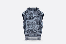 Load image into Gallery viewer, Toile de Jouy Sauvage Hooded Poncho • Denim Blue Cotton
