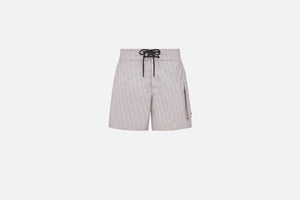 Dior Oblique Swim Shorts • Pearl-Colored Technical Fabric