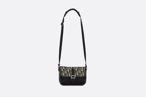 Mini Dior Aqua Bag with Strap • Beige and Black Dior Oblique Jacquard