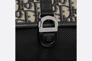 Mini Dior Aqua Bag with Strap • Beige and Black Dior Oblique Jacquard