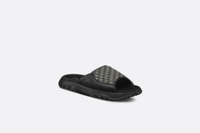 Load image into Gallery viewer, Dior H-Town Sandal • Black Rubber with Beige and Black Dior Oblique Jacquard
