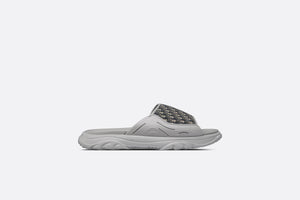 Dior H-Town Sandal • Gray Rubber with Beige and Black Dior Oblique Jacquard