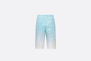 Kid's Track Shorts • Light Blue and Ivory Dior Oblique Dip-Dye Printed Cotton Fleece