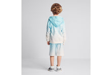 Load image into Gallery viewer, Kid&#39;s Track Shorts • Light Blue and Ivory Dior Oblique Dip-Dye Printed Cotton Fleece
