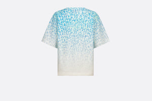 Kid's T-Shirt • Light Blue and Ivory Dior Oblique Dip-Dye Printed Cotton Jersey