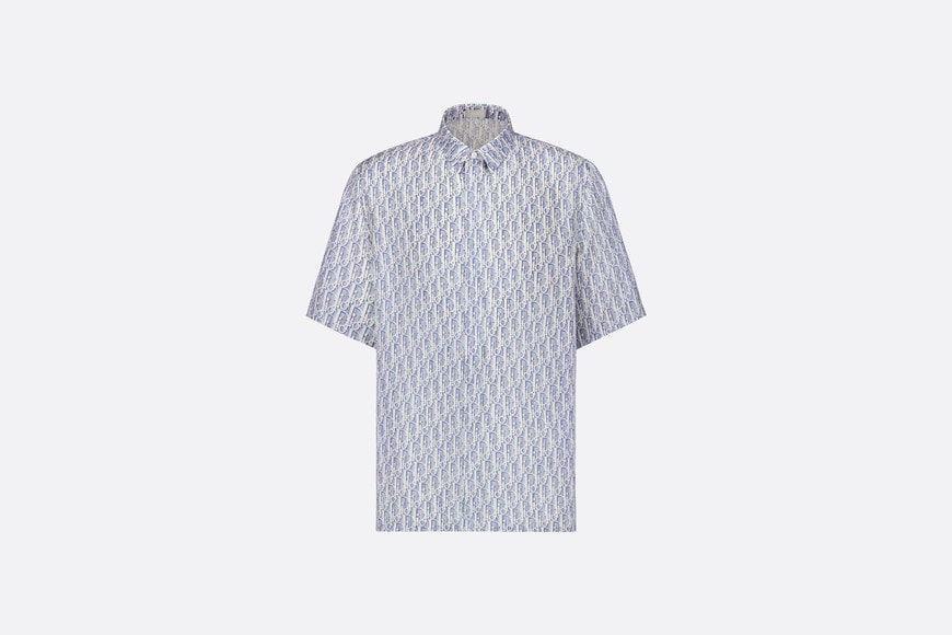 Dior Oblique Short-Sleeved Shirt • Blue Striped Silk Twill