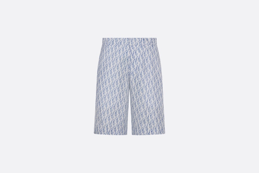 Dior Oblique Bermuda Shorts • Blue Striped Silk Twill