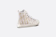 Load image into Gallery viewer, Kid&#39;s B23 High-Top Sneaker • White and Gold-Tone Dior Oblique Technical Fabric

