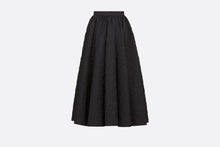 Load image into Gallery viewer, Flared Mid-Length Skirt • Black Cloqué Technical Jacquard
