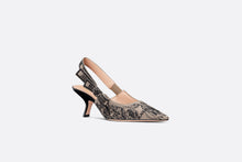 Load image into Gallery viewer, J&#39;Adior Slingback Pump • Beige and Black Cotton Embroidered with Plan de Paris Motif
