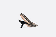 Load image into Gallery viewer, J&#39;Adior Slingback Pump • Beige and Black Cotton Embroidered with Plan de Paris Motif
