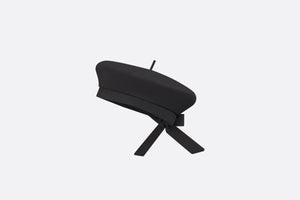 Dior Arty Dior Oblique Beret with Bow • Black Technical Cotton