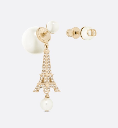 Dior Tribales Earrings • Gold-Finish Metal and White Resin Pearls