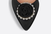 Load image into Gallery viewer, Dior Rose Pump • Black Grosgrain and White Resin Pearls
