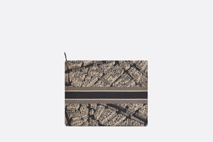 DiorTravel Zipped Pouch • Black and Beige Technical Fabric with Plan de Paris Motif