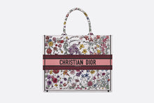Load image into Gallery viewer, Large Dior Book Tote • White Multicolor Florilegio Embroidery (42 x 35 x 18.5 cm)
