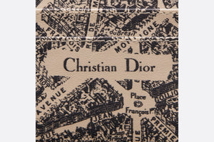 Dior Map Five-Slot Card Holder • Beige and Black Plan de Paris Printed Calfskin