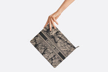Load image into Gallery viewer, DiorTravel Zipped Pouch • Black and Beige Technical Fabric with Plan de Paris Motif
