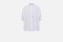 Load image into Gallery viewer, Three-Quarter Sleeve Pleated Blouse  • White Cotton Poplin
