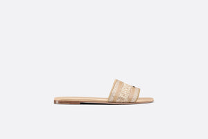 Dway Slide • Gold-Tone Cotton Embroidered with Metallic Thread and Strass