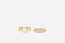 Load image into Gallery viewer, Petit CD Ring Set • Gold-Finish Metal and White Crystals
