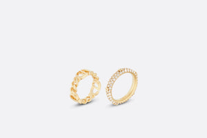Petit CD Ring Set • Gold-Finish Metal and White Crystals