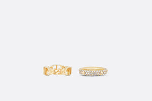 Petit CD Ring Set • Gold-Finish Metal and White Crystals