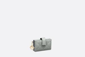 Lady Dior 5-Gusset Card Holder • Gray Stone Patent Cannage Calfskin