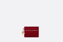 Load image into Gallery viewer, Lady Dior Five-Slot Card Holder • Cherry Red Patent Cannage Calfskin
