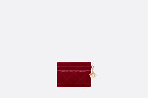 Lady Dior Five-Slot Card Holder • Cherry Red Patent Cannage Calfskin