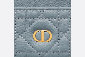 Dior Caro Five-Slot Card Holder • Cloud Blue Supple Cannage Calfskin